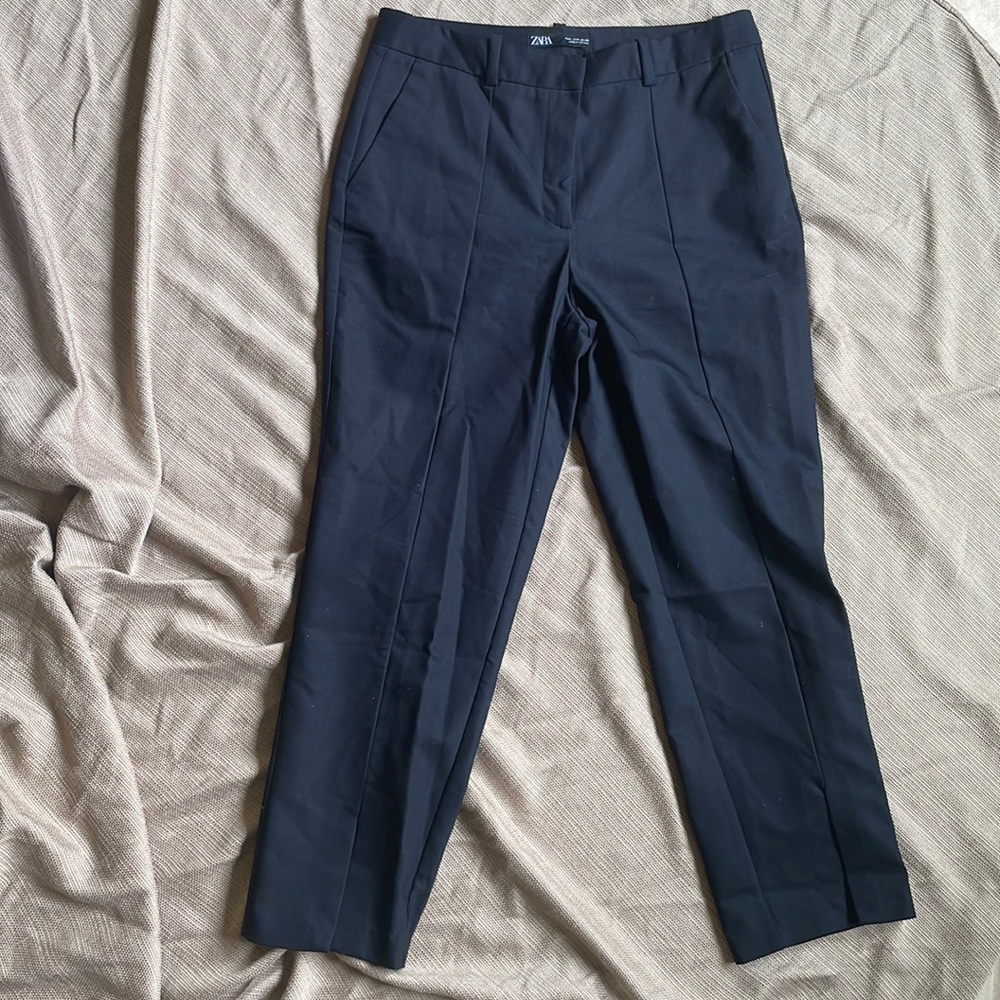 Zara large black pants with slit in leg front